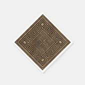 Griechisches Schloss - griechischer Meander - Gold Serviette (Ecke)