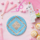 Griechisches Schloss - Griechischer Meander - Rhom Pappteller (Party)