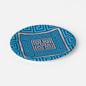 Griechisches Schloss - Griechischer Meander - Rhom Pappteller (Schrägansicht)