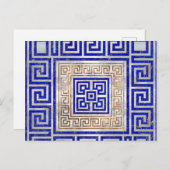 Griechisches Schloss - Lapis Lazuli und Gold Postkarte (Vorne/Hinten)