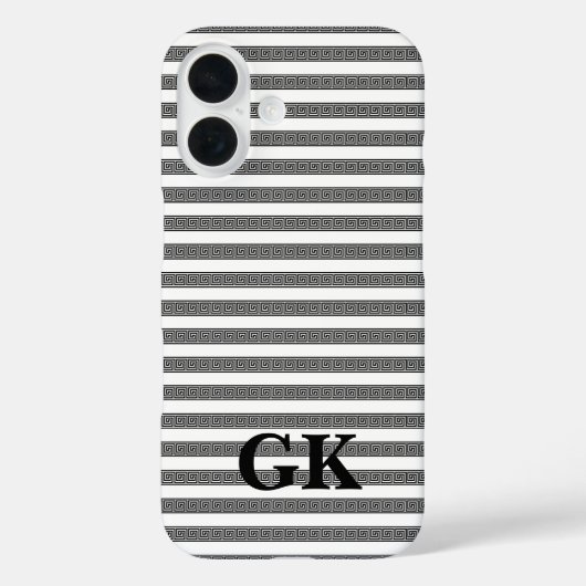 Griechisches Schlüssel-Mäander-Muster personalisie Case-Mate iPhone Hülle (Rückseite)