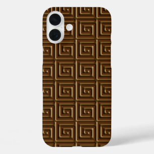 Griechisches Schlüsseldesign - dunkle Schokolade iPhone 16 Plus Hülle
