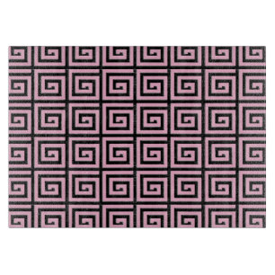 Griechisches Schlüsseldesign - Rosa und Schwarz Schneidebrett