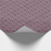 Griechisches Schlüsseldesign - rosa und schwarze E Geschenkpapier (Ecke)
