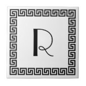 Griechisches Schlüsselentwurfs-Monogramm Fliese (Vorderseite)