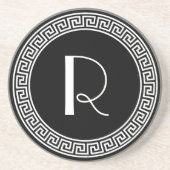 Griechisches Schlüsselentwurfs-Monogramm Getränkeuntersetzer (Vorne)