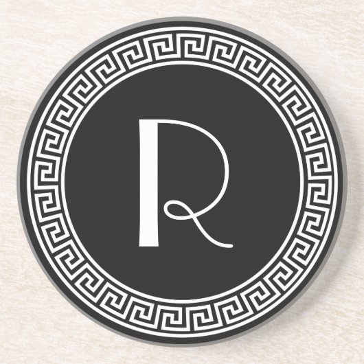 Griechisches Schlüsselentwurfs-Monogramm Getränkeuntersetzer (Vorne)