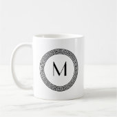 Griechisches Schlüsselentwurfs-Monogramm Kaffeetasse (Links)