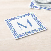 Griechisches Schlüsselentwurfs-Monogramm Rechteckiger Pappuntersetzer (angewinkelt)