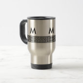Griechisches Schlüsselentwurfs-Monogramm Reisebecher (Vorderseite Links)