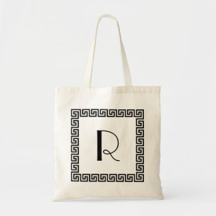 Griechisches Schlüsselentwurfs-Monogramm Tragetasche