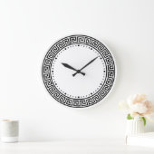 Griechisches Schlüsselkonzept Große Wanduhr (Zuhause)