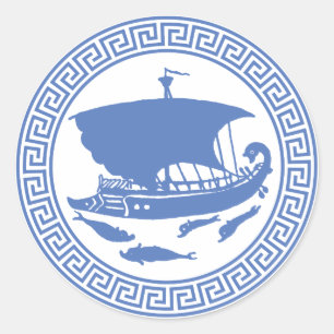 Griechisches Schlüsselkonzept Runder Aufkleber