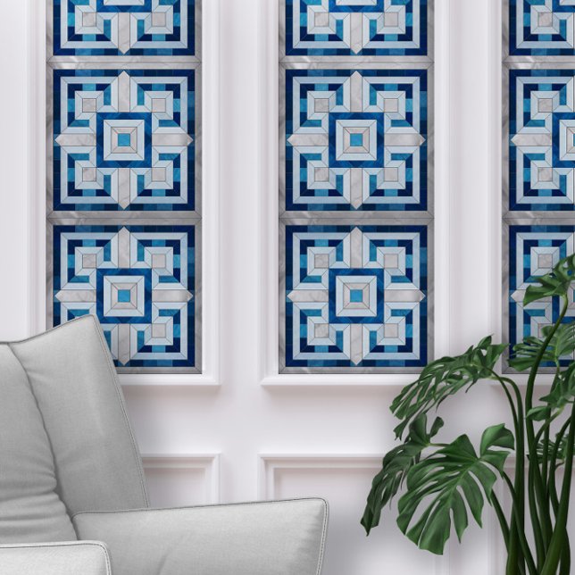 Griechisches Schlüsselmosaik - Blauer Marmor und P Tapete (Von Creator hochgeladen)