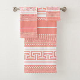 Griechisches Schlüsselmotiv Badhandtuch Set