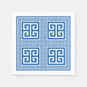 Griechisches Schlüsselmuster Blau und Weißbuch Nap Serviette (Vorderseite)