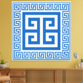Griechisches Schlüsselmuster Blau-weiße Leinwand (Insitu (Wohnzimmer))