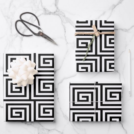 Griechisches Schlüsselmuster Geschenkpapier Set (Vorderseite)