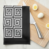 Griechisches Schlüsselmuster Geschirrtuch (Viertel Falte)