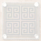 Griechisches Schlüsselmuster Glasuntersetzer (Rückseite)