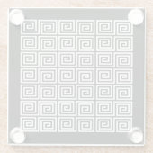 Griechisches Schlüsselmuster Glasuntersetzer (Rückseite)