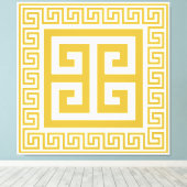Griechisches Schlüsselmuster Goldene Designkanvas Leinwanddruck (Insitu (Holzboden))