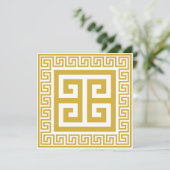 Griechisches Schlüsselmuster Goldene Designkarte (Stehend Vorderseite)