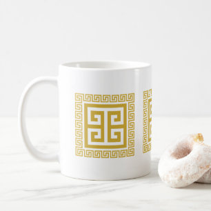 Griechisches Schlüsselmuster Goldenes Design Kaffeetasse
