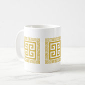 Griechisches Schlüsselmuster Goldenes Design Kaffeetasse (Vorderseite Links)