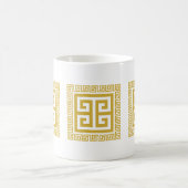 Griechisches Schlüsselmuster Goldenes Design Kaffeetasse (Mittel)