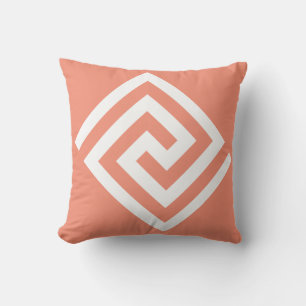 Griechisches Schlüsselmuster Orange White Gift Tre Kissen