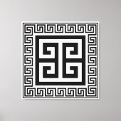 Griechisches Schlüsselmuster Schwarz-Design-Leinwa Leinwanddruck (Vorderseite)