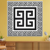 Griechisches Schlüsselmuster Schwarz-Design-Leinwa Leinwanddruck (Insitu (Wohnzimmer))
