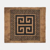 Griechisches Schlüsselmuster Schwarzes Design Fleecedecke (Vorderseite (Horizontal))