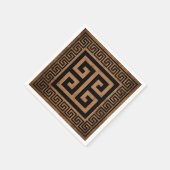 Griechisches Schlüsselmuster Schwarzes Design Papi Serviette (Ecke)