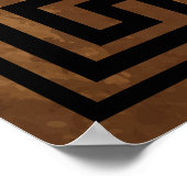 Griechisches Schlüsselmuster Schwarzes Design Poster (Ecke)