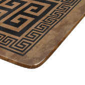 Griechisches Schlüsselmuster Schwarzes Design Schneidebrett (Ecke)