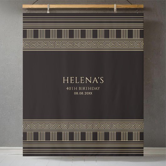 Griechisches Schlüsselmuster und KUSTOM-FARBEN Wandteppich