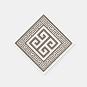 Griechisches Schlüsselmuster Weißbuch und Brown Pa Serviette (Ecke)