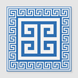 Griechisches Schlüsselmuster - weiße und blaue Mag Magnetkarte