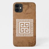 Griechisches Schlüsselmuster Weißes Design iPhone/ Case-Mate iPhone Hülle (Rückseite)