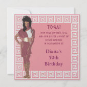 Griechisches Schlüsselrosa Einladung (Vorderseite)