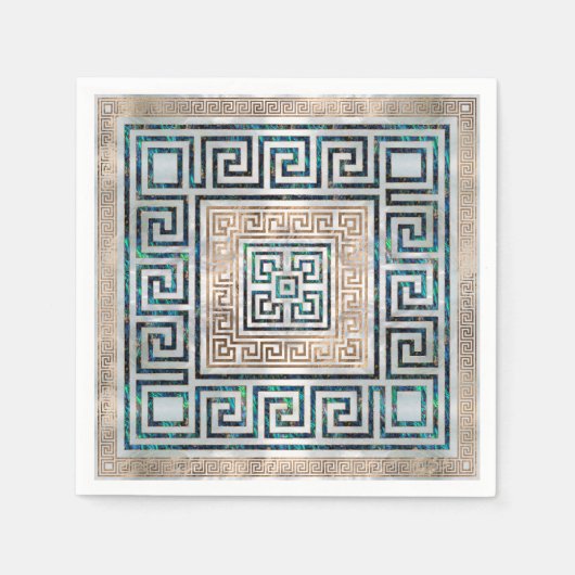 Griechisches Schlüsselschmuck - Abalone und Gold Serviette (Vorderseite)