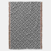 Griechisches Schlüsselschwarzweiss-muster Decke (Vorderseite Vertikal)