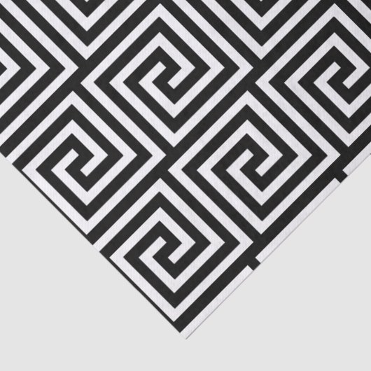 Griechisches Schlüsselschwarzweiss-muster Seidenpapier (Ausschnitt)