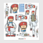 Griechisches Set Tsolias Sticker (Blatt)