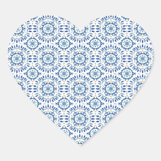 Griechisches Sommermeer Herz-Aufkleber (Vorderseite)