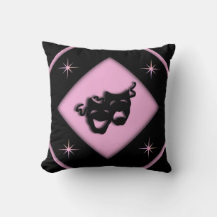 Griechisches Theater Masken Black Lavender Stars Kissen