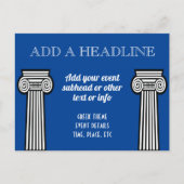 Griechisches Theme Event mit Spalten für jeden Tex Postkarte (Vorderseite)