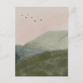 Grief Mourning Loss Flying Birds In Mountains Card Postkarte